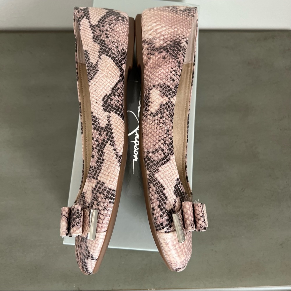 Jessica Simpson Marieta Ballet Flat Snake Print Bow Flat Women’s Size 10 M - Picture 13 of 17